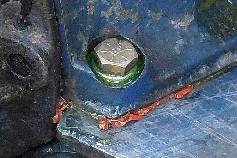 Water leaking around oil pan bolt on 59A The Ford Barn